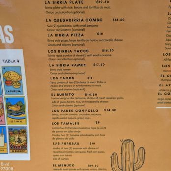 Las Fronteras - Menu from 12/26/2025 - Salvadoran Near Me - Beaverton, Oregon