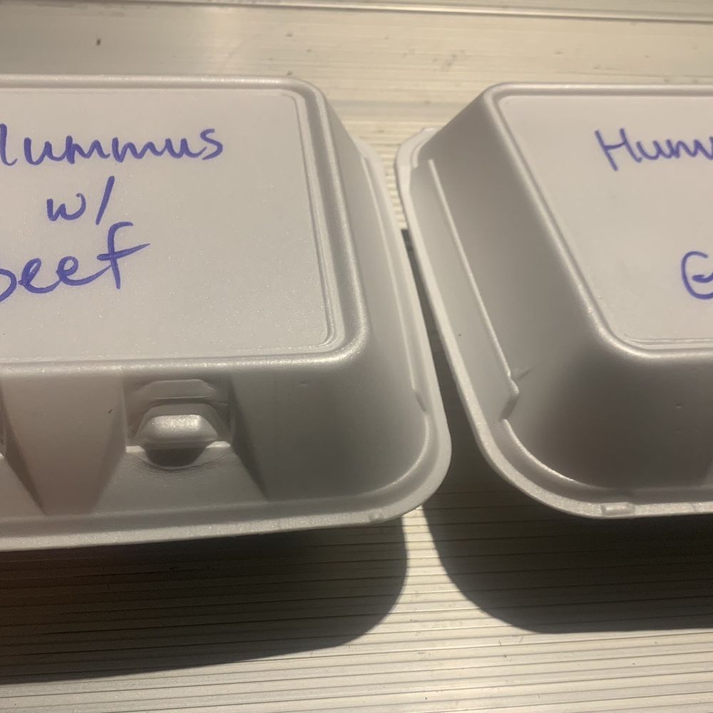 Hummus with Beef & Hummus and Gyro