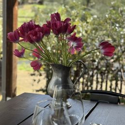 Nice table setting and vineyard views