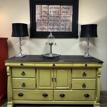 Reminisce - Sage Buffet, dice-tail construction, refinished inside and out - Antiques Near Me - Paso Robles, California