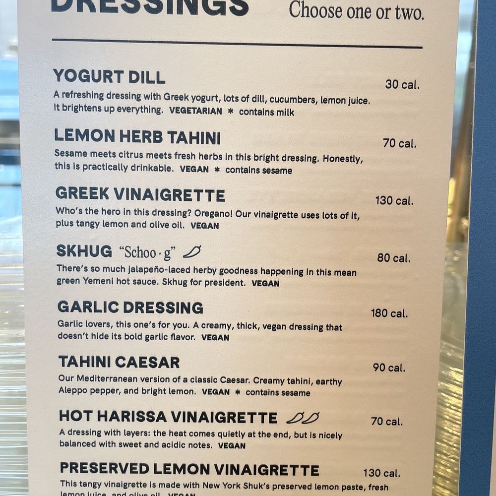 CAVA - Dressings - Salad Near Me - Overland Park, Kansas CAVA - Dressings - Salad Near Me - Overland Park, Kansas