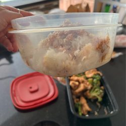 Great Wall - The amount of rice given. It was on one side of the container and then under the chicken and broccoli as well Super misleading.