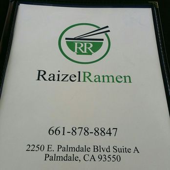 Raizel Ramen - Menu cover - Ramen Near Me - Palmdale, California