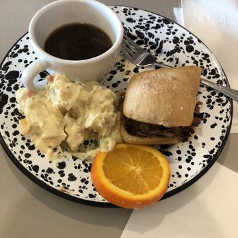 Lillie Hobbs Mercantile - Prime rib French dip with potato salad. Goat cheese and meat was great quality. Melts in your mouth - Antiques Near Me - Omaha, Arkansas Lillie Hobbs Mercantile - Prime rib French dip with potato salad. Goat cheese and meat was great quality. Melts in your mouth - Antiques Near Me - Omaha, Arkansas