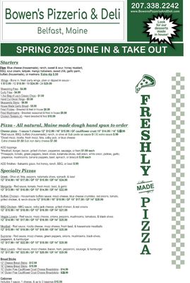 Menu photo 2 Bowen's Pizzeria & Deli Belfast, ME Menu photo 2 Bowen's Pizzeria & Deli Belfast, ME