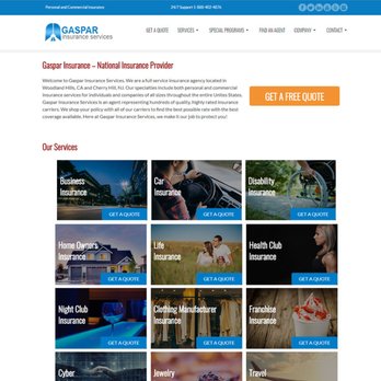 EchoTech Group - WordPress Website for Full Service Insurance Agency - gasparinsurance.com - Web Design Near Me - Los Angeles, California