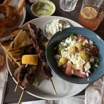 Uncutt Bar & Restaurant - Chicken Skewers and Greek Salad - Bars Near Me - Brooklyn, New York Uncutt Bar & Restaurant - Chicken Skewers and Greek Salad - Bars Near Me - Brooklyn, New York