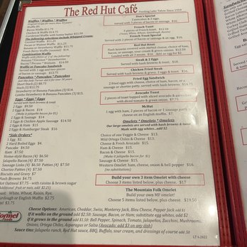 Red Hut Cafe Nevada - Menu - American Near Me - Stateline, Nevada Red Hut Cafe Nevada - Menu - American Near Me - Stateline, Nevada