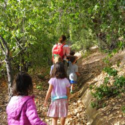 Ventana School - Preschoolers on a nature walk on our campus