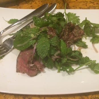 Maenam - Beef salad great texture but flavour so so. Sorry we ate then took a photo it came looking better and pretty! - Thai Near Me - Vancouver, British Columbia Maenam - Beef salad great texture but flavour so so. Sorry we ate then took a photo it came looking better and pretty! - Thai Near Me - Vancouver, British Columbia