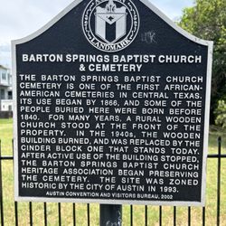 Barton Springs Baptist Church Cemetery - Historical sign on the street