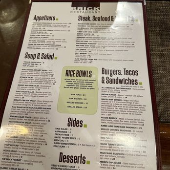 Brick Restaurant - Menu - New American Near Me - Jacksonville, Florida