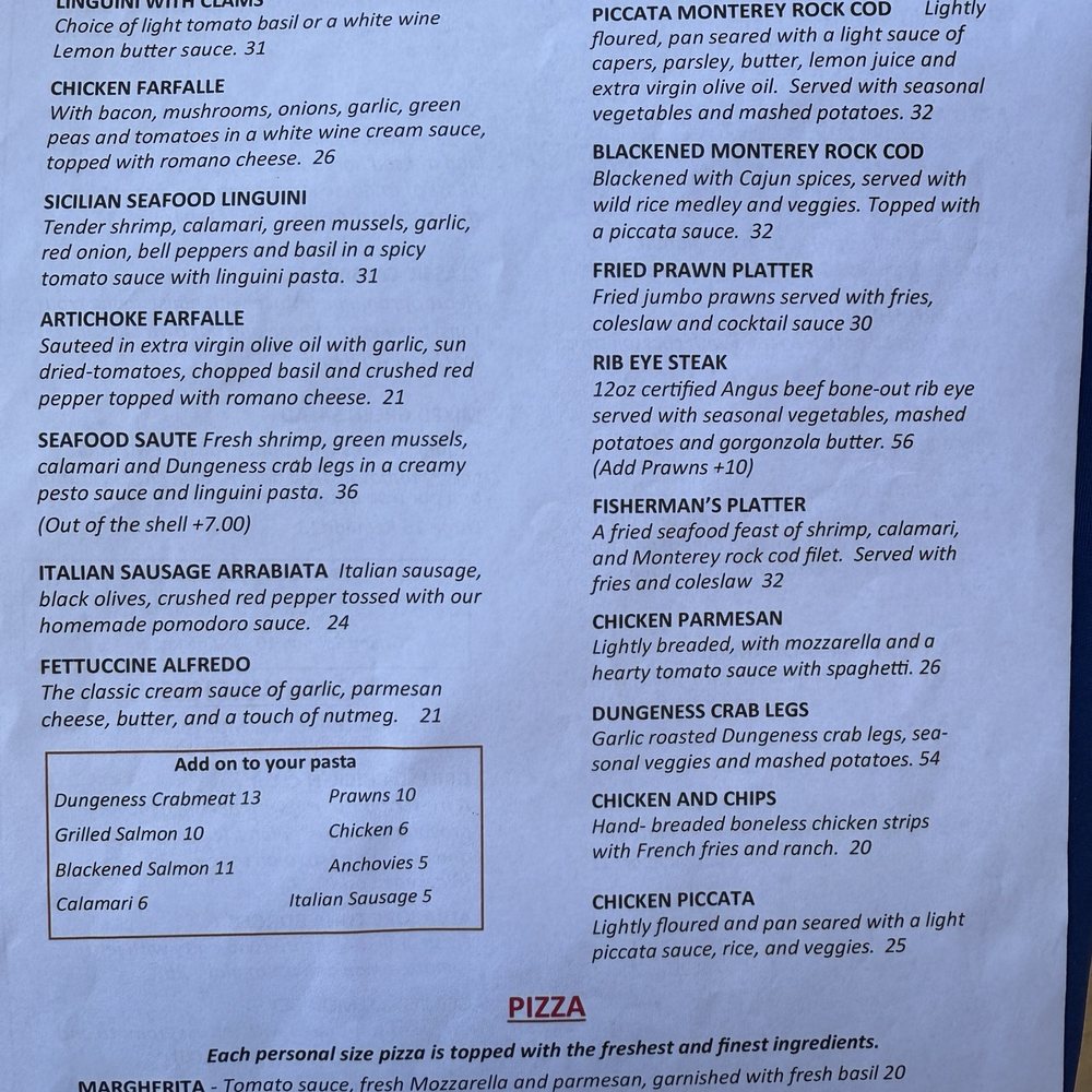 Louie Linguini's - Menu - Seafood Near Me - Monterey, California Louie Linguini's - Menu - Seafood Near Me - Monterey, California