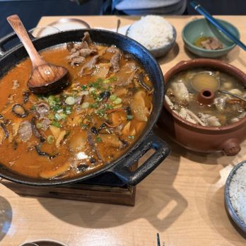 Jun Bistro - Spicy Sour Soup Beef, Steam chicken consomme with Matsutake - Chinese Near Me - Milpitas, California Jun Bistro - Spicy Sour Soup Beef, Steam chicken consomme with Matsutake - Chinese Near Me - Milpitas, California