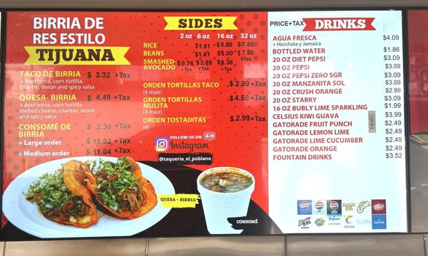 Menu photo 5 Taqueria El Poblano Anaheim, CA