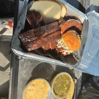 Horn Barbecue - Pound of spareribs pulled pork sandwich cheddar hot link, quarter pound of brisket small collard greens small mac & cheese. - Desserts Near Me - Lafayette, California Horn Barbecue - Pound of spareribs pulled pork sandwich cheddar hot link, quarter pound of brisket small collard greens small mac & cheese. - Desserts Near Me - Lafayette, California