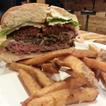 Burgers and Bottles - Swiss and mushroom. Basic burger is 2 patties - Burgers Near Me - Eagan, Minnesota Burgers and Bottles - Swiss and mushroom. Basic burger is 2 patties - Burgers Near Me - Eagan, Minnesota