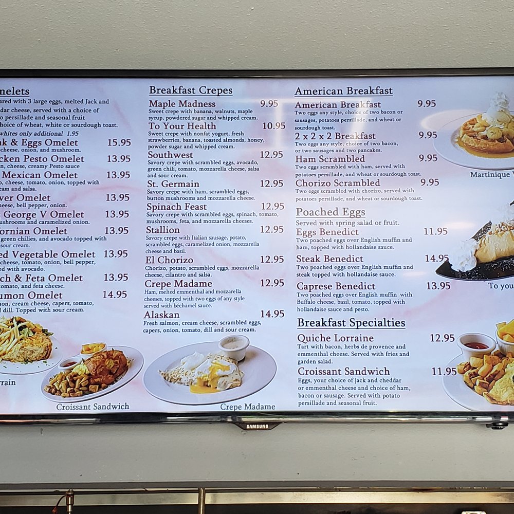 La Creperie Cafe - Menu board 2 - French Near Me - Monrovia, California La Creperie Cafe - Menu board 2 - French Near Me - Monrovia, California