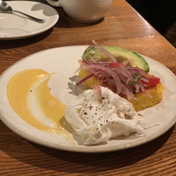 Andina - Poached egg with cornbread - Breakfast & Brunch Near Me - London, XGL Andina - Poached egg with cornbread - Breakfast & Brunch Near Me - London, XGL
