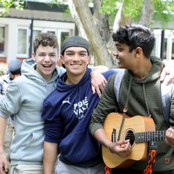 De La Salle High School - Students hanging out during break.