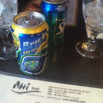 Ahi Sushi - Canned drinks, even the Iced tea:( - Japanese Near Me - Philadelphia, Pennsylvania Ahi Sushi - Canned drinks, even the Iced tea:( - Japanese Near Me - Philadelphia, Pennsylvania