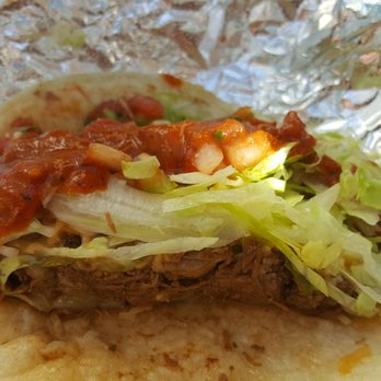 Papa's Tacos - Carne asada taco? More like shredded beef, but still good. - Mexican Near Me - Laguna Beach, California