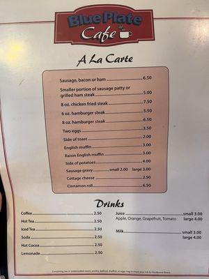 Menu photo 1 Blue Plate Cafe Hayden, ID