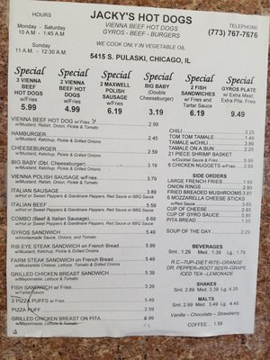 Menu photo 6 Jacky's Hot Dogs Chicago, IL