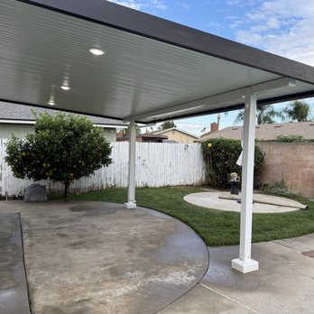 Patio Xpress - Installed Patio cover with lights - Patio Coverings Near Me Patio Xpress - Installed Patio cover with lights - Patio Coverings Near Me