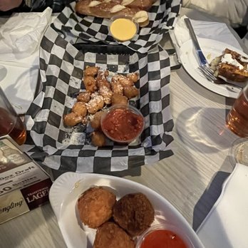 The Irish Pub & Grill - Pretzels with beer cheese (these were great!) fried cheese curds with marinara and the special crab balls (soooooo good) - American Near Me - Massillon, Ohio The Irish Pub & Grill - Pretzels with beer cheese (these were great!) fried cheese curds with marinara and the special crab balls (soooooo good) - American Near Me - Massillon, Ohio