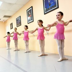 Almayeva Ballet Academy - Students of Almayeva Ballet Academy listening to the teachers instructions at the bar