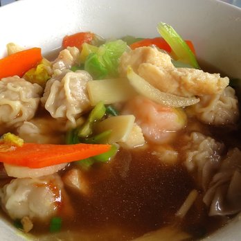 Happy Garden - a bowl of soup with shrimp and vegetables - Chinese Near Me - Ely, Nevada Happy Garden - a bowl of soup with shrimp and vegetables - Chinese Near Me - Ely, Nevada