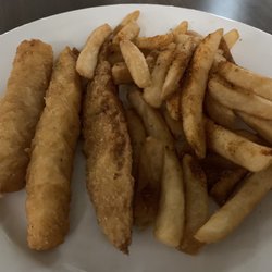 Great American Bar and Grill - This was a $14 portion of fish and chips. I'm still hungry. It was good once I got tartar sauce.