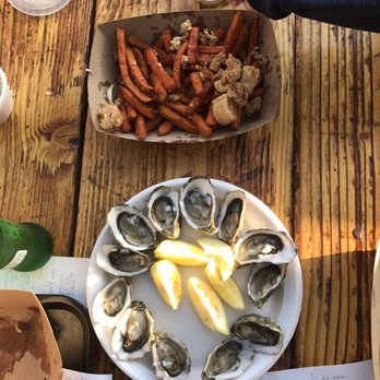 Neptune's Net - Oyster and sweet potato fries. - Seafood Near Me - Malibu, California Neptune's Net - Oyster and sweet potato fries. - Seafood Near Me - Malibu, California