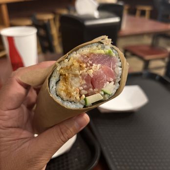 Kenji Burger - Japanese Burrito (requested it to be not/less spicy) - Burgers Near Me - Kapaa, Hawaii Kenji Burger - Japanese Burrito (requested it to be not/less spicy) - Burgers Near Me - Kapaa, Hawaii