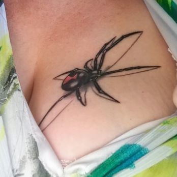 Silver Needle Studios - Cover up of a spider with a 3 dimensional black widow. - Tattoo Near Me - Concord, California