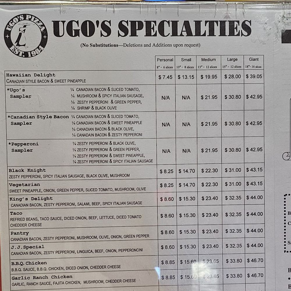 Ugo's Pizza Parlor - Menu - Pizza Near Me - Dallas, Oregon