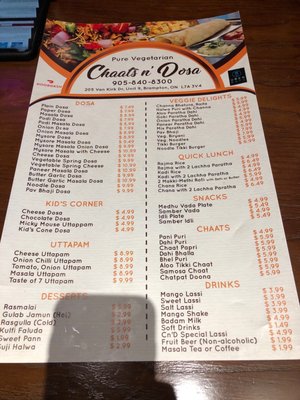 Menu photo 1 Chaats n' Prantha Brampton, ON