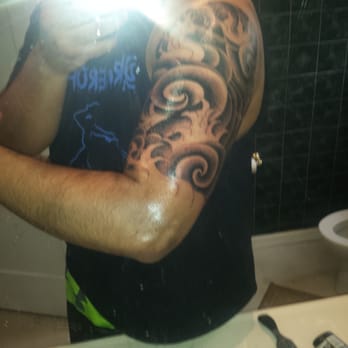 Studio 13 Tattooing & Piercing - Japanese bars and waves. Done by Raul! - Tattoo Near Me - Salinas, California Studio 13 Tattooing & Piercing - Japanese bars and waves. Done by Raul! - Tattoo Near Me - Salinas, California