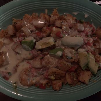 Del Sol Mexican Restaurant - Los Cabos. scallops crawfish and shrimp over rice in a cheese sauce! Avacado garnish ....ps the picture does it no justice ! - Mexican Near Me - Hattiesburg, Mississippi
