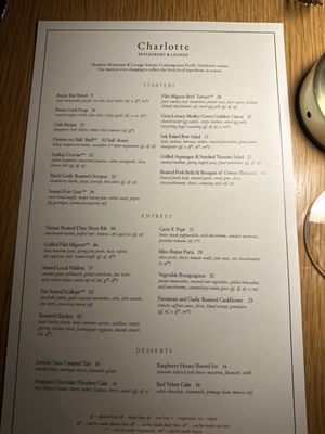 Menu photo 6 Charlotte Restaurant & Lounge Seattle, WA