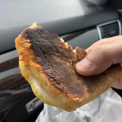 Starbucks - Burnt and hard as brick sandwich. Packed and gave to customer anyway