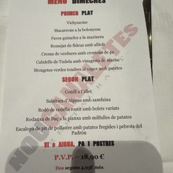 Nou Canaletes - Wednesday lunch menu