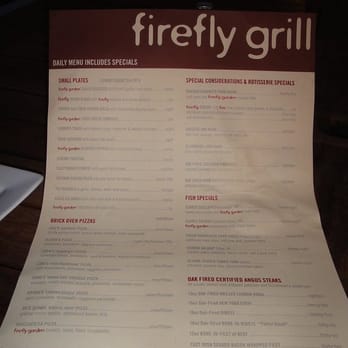 Firefly Grill - Menu for Aug 1, 2010 - Steakhouses Near Me - Effingham, Illinois