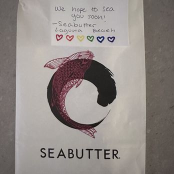 Seabutter - Laguna Beach - Thoughtful handwritten note from our Uber Eats Order. - Japanese Near Me - Laguna Beach, California Seabutter - Laguna Beach - Thoughtful handwritten note from our Uber Eats Order. - Japanese Near Me - Laguna Beach, California