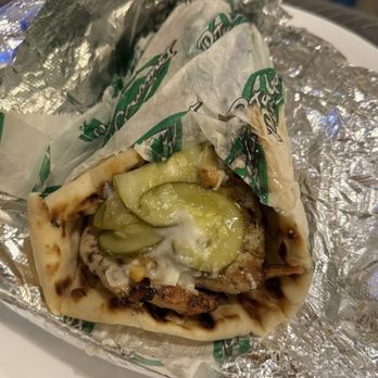 Pita Gourmet - Garlic chicken wrap with pickles - Mediterranean Near Me - Buffalo, New York Pita Gourmet - Garlic chicken wrap with pickles - Mediterranean Near Me - Buffalo, New York