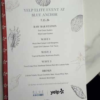 Elite All Star Dinner: Blue Anchor - Yelp Events Near Me - Jersey City, New Jersey