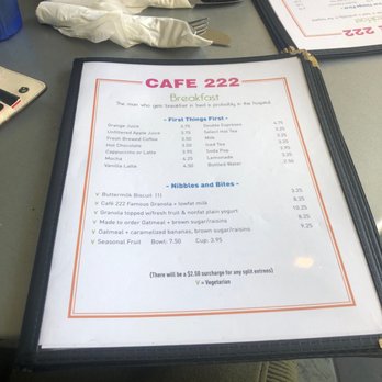Cafe 222 - Menu - Breakfast & Brunch Near Me - San Diego, California