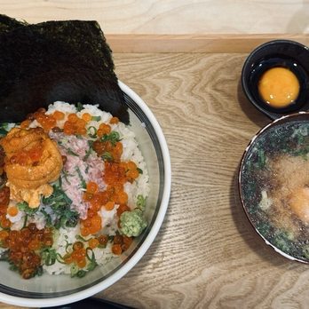 Totoya - Matsu Negitoro ($34.90) served with Salmon Miso Soup ($2.90) and Raw Egg Yolk & Shoyu ($1.50) - Japanese Near Me - Honolulu, Hawaii