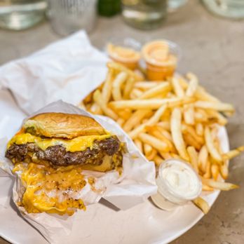 For The Win - Double cheeseburger (extra cheese), fries, fry sauce, ranch - Burgers Near Me - Whittier, California